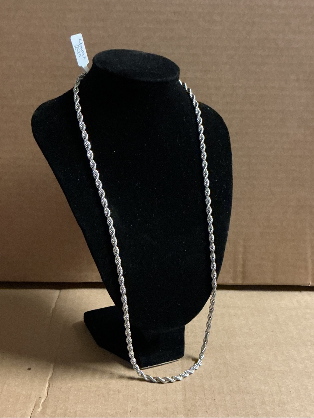 Silver Stainless Steel Rope Chain - 4mm x 24 inch